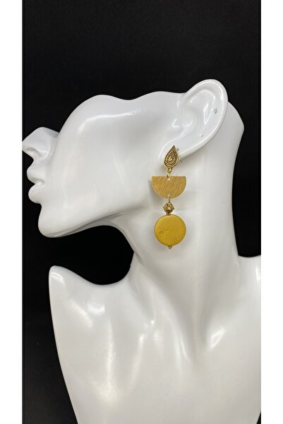 Porsuk Alternatif اليدوية العرقية ورنيش النهاية الخشب الخرز الأقراط النسائية