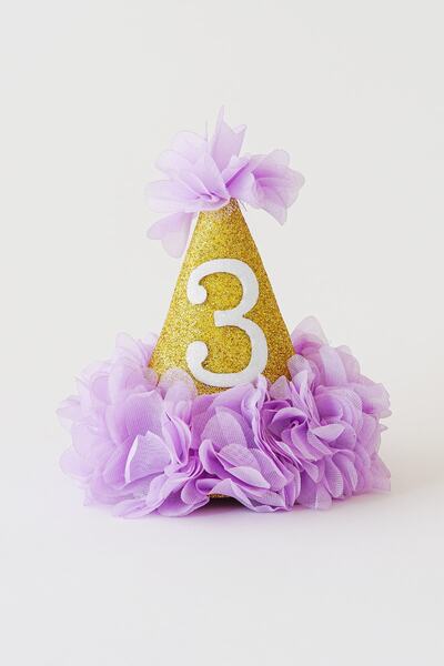 Banamio 3 Vârsta Pâlnie Elastică Zi de Naștere Glitter Petrecere Pălărie Coroană