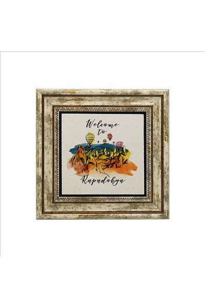 Sadrazam Cappadocia Printed 25Cmx25Cm Natural Stone Painting - Krt-118