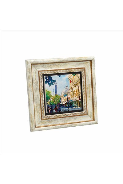 Sadrazam Natural Stone Circle Printed Painting - 20Cmx20Cm Krt-052