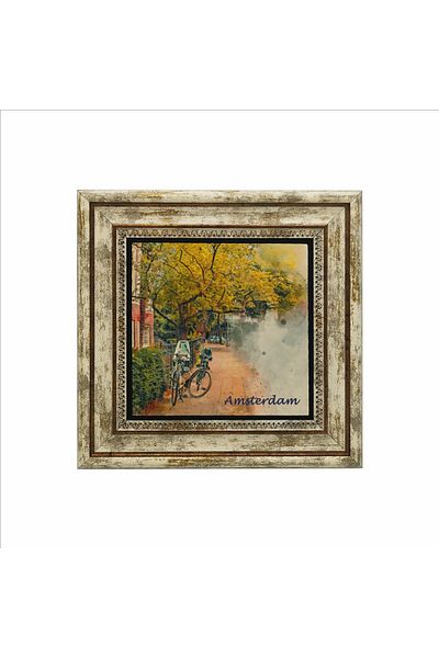 BAKSEPETE Amsterdam Visual Printed Natural Stone Painting 25Cmx25Cm Krg-013