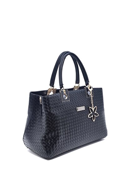 DADU Geantă de mână și de umăr cu model tricotată cu mâner emailat