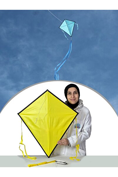 GÜLEN UÇURTMA Kumaş Çerçeveli Elmas Uçurtma - Düz Renk