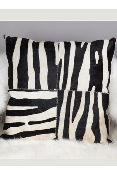 Dericibey Zebra Printed Calfskin Pillow
