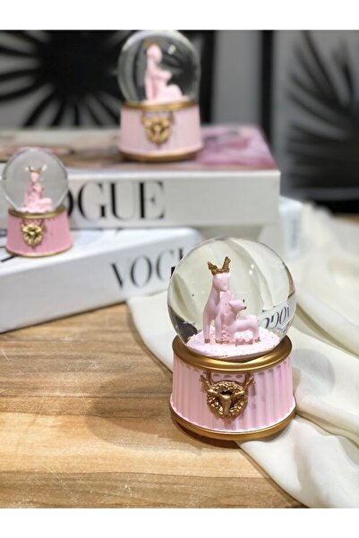 Masalsı Concept Geyikli Işık Değiştiren Sevgiliye Anneye Doğum Günü Hediyesi Kar Küresi Orta Boy
