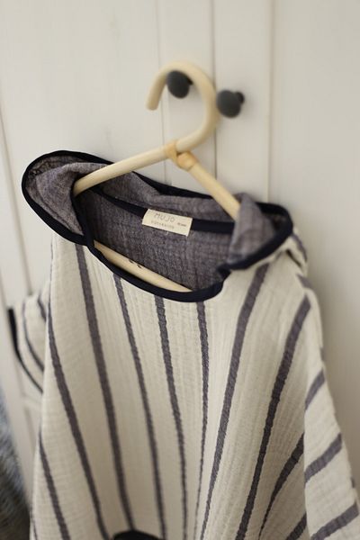 Mujo Baby&Kids Organic 4 Layer Striped Muslin Children's Poncho