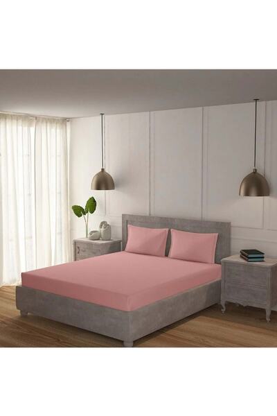 Romans Luxury Elastic Combed Cotton Sheet 160x200 Cm Powder Color
