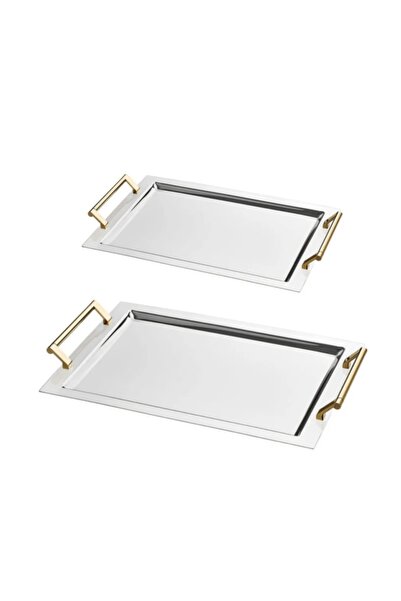 Otuz4istanbul صينية ماركة أفونز مكونة من قطعتين باللون الذهبي