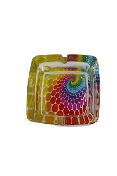 CEBECİ TİCARET Küllük Cam Renkli Ölçü 9x9 Cm