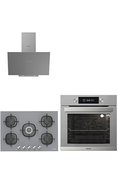Silverline 3'lü Ankastre Set (bo6505s01-3481 Gri 3-cs5622s01)