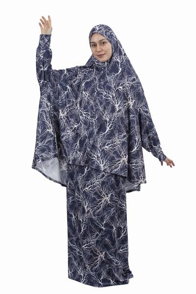 Altobeh Практична двокомпонентна сукня з капюшоном, рукавами-крилами та лікрами для молитви 992-0713