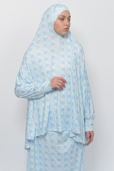 Altobeh Rochie practică de rugăciune musulmană din lycra cu mâneci liliac cu model de soare, practică 992-0310