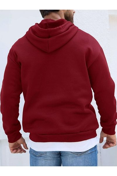 MOONBULL Oversize Claret Red Life Is An Adventure Printed Hooded φούτερ