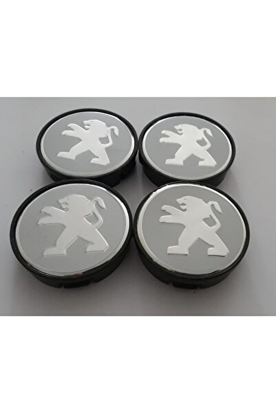DURU DORUK Jant Göbeği Peugeot 55/52 (52mm Yuva) Uyumlu 4'lü Set Silver
