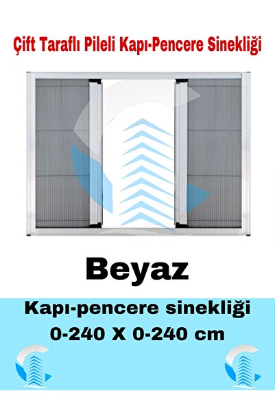 ÇAĞLAYAN İNŞAAT Pileli Plise Sürgülü Akordiyon Katlanır Double-çift Kanat Pencere-kapı Sinekliği