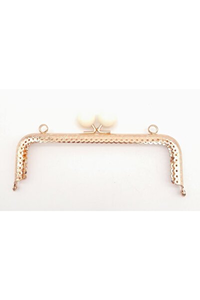 angel çanta aksesuar 16.5 cm Cream Bulk Bag Clip Bag Burs Light Gold Metal