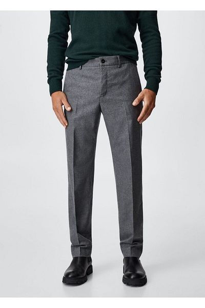 MANGO Man Slim Fit Wool Trousers