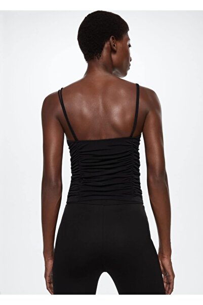 MANGO Woman Συγκεντρωμένη Floral Λεπτομερής Μπλούζα