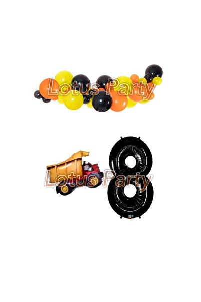 LOTUS PARTY 1 Year Old Construction Themed Balloon Chain Set (Truck Car Foil ...