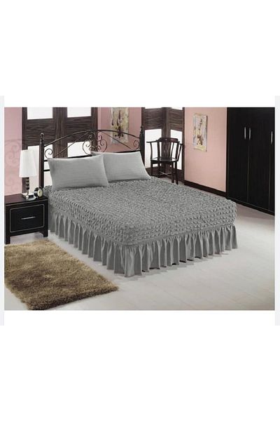 elgeyar Flexible Wrapped Fabric - Elastic Sheet Skirted Bedspread 1 Piece