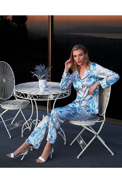 Nurteks Intimo Donna 5654 – Set de pijama din satin din 2 piese