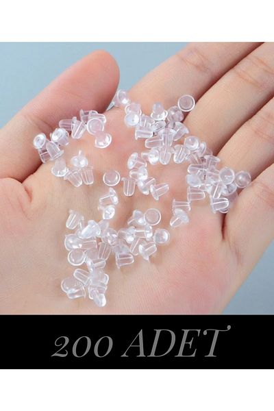 Monalisa Women's 200 Pieces 100 Pairs Transparent Plastic Earrings Piston Earrings Backrest