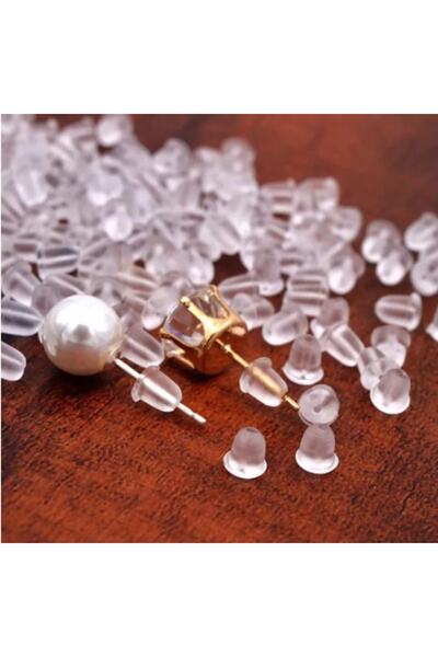 Monalisa Kadın 200 Adet 100 Çift Şeffaf Plastik Küpe Piston Küpe Arkalığı