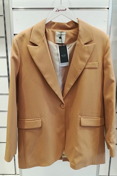 Quzu Camel Owersize Blazer Jacket