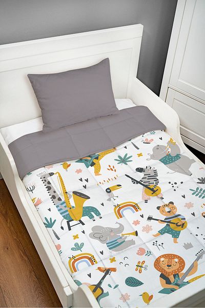 Tuğba Kuğu Montessori Quilt Set (95X195 CM) - Iconic Series - Animal Music Group