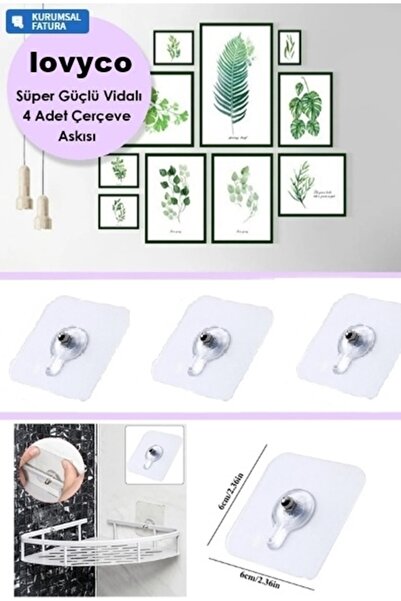 LOVYCO 4 τεμάχια εξαιρετικά ισχυρό κρεμάστρα πλαισίου
