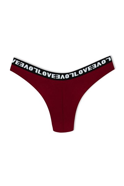 HNX Βραζιλιανό γυναικείο εσώρουχο Burgundy Love Elastic