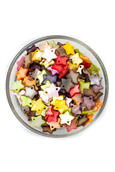 yfhobi 20 Adet - 12 Mm Yıldız Desenli Doğal Sedef Boncuk, Karışık Renk, Doğal...