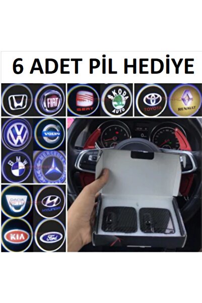Oto Çizgi Araçlar Için Pilli Yapıştırmalı Kapı Altı Led Logo Hyundai