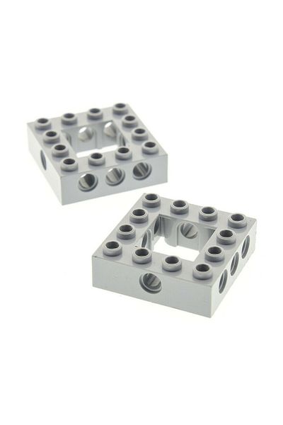 LEGO Original Technic Moc Custom Brick 4 X 4 Pin Perforated Brick Light Gray 2 Pieces to Send