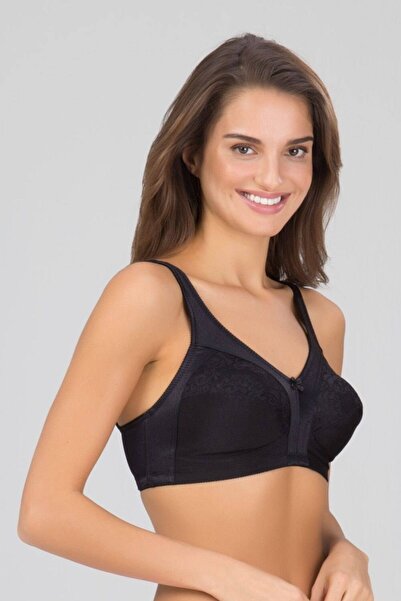 Kom Жіночий чорний бюстгальтер без кісточок з мереживом і балеринами