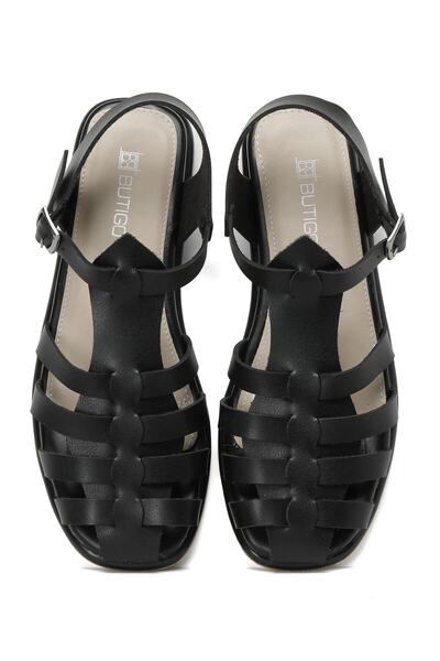 Butigo 23s-160 3fx Schwarze flache Sandalen für Damen