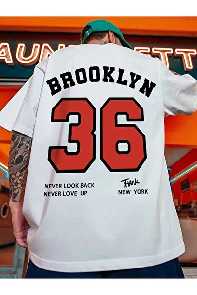 Stadium Μπλουζάκι Unisex White Brooklyn36 Printed Oversize Crew Neck T-shirt
