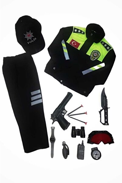 Genel Markalar Çocuk Trafik Polis Kıyafeti Ve Oyuncak Seti