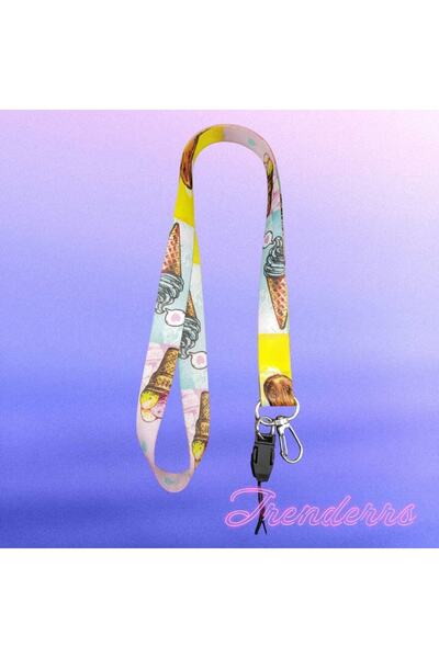 Trenderrs Breloc cu model de înghețată și șnur pentru umeraș pentru telefon și geantă
