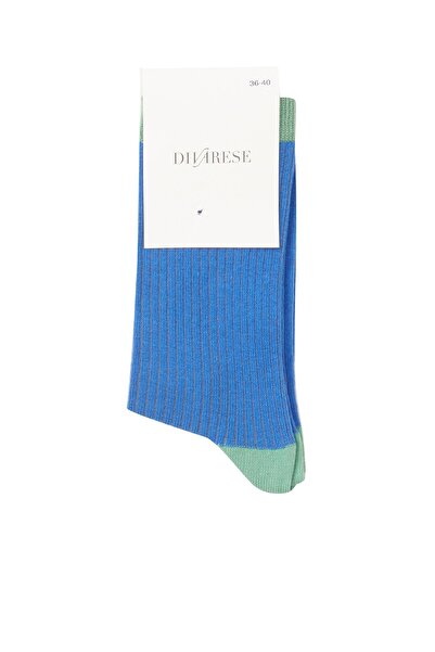 Dıvarese Yeşil Lacivert Çorap