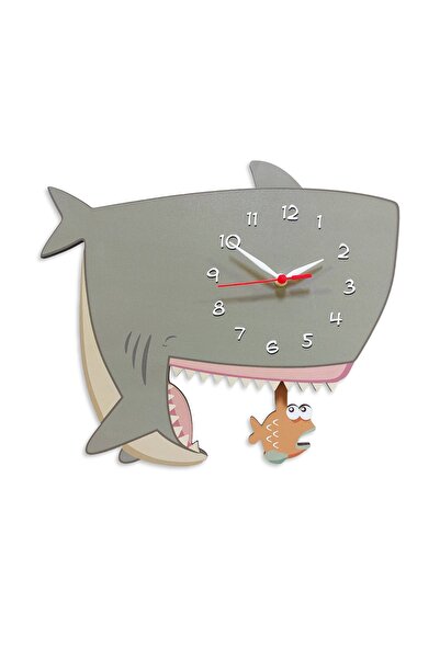 CajuArt Shark Swinging Pendulum Children's Room Wall Clock