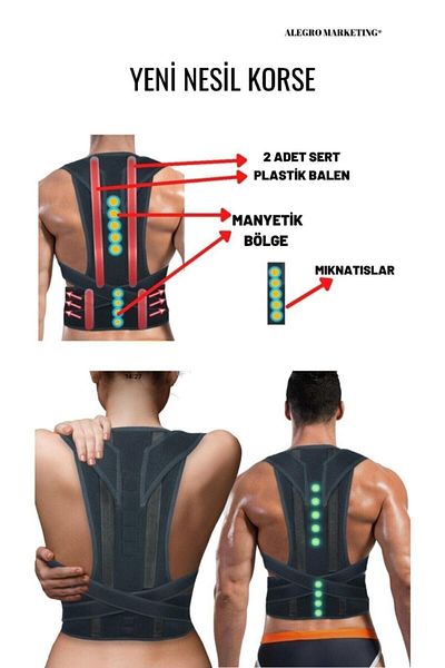 OverPazar Underwire Magnetic 9 Point Magnet Upright Posture and Anti-Hunchback Corset Unisex