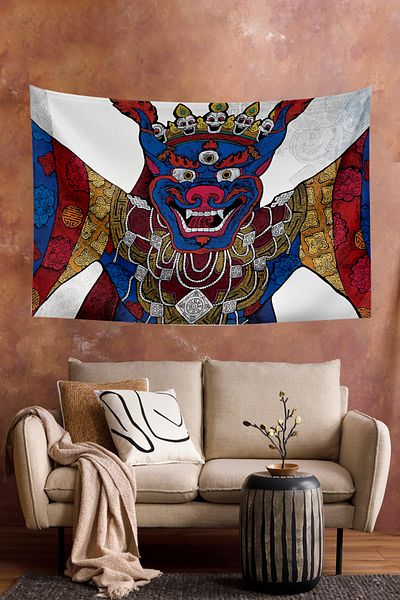 Vagonik Θιβετιανό έθνικ μοτίβο Βουδιστικό Thangka και Mandala Bohemian Wall Covering Μοκέτα 140x100 cm-70x100 cm