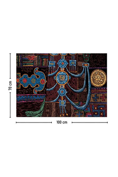 Vagonik Tibetan Ethnic Pattern Buddhist Thangka And Mandala Bohemian Wall Cloth Carpet 140x100 Cm-70x100 Cm