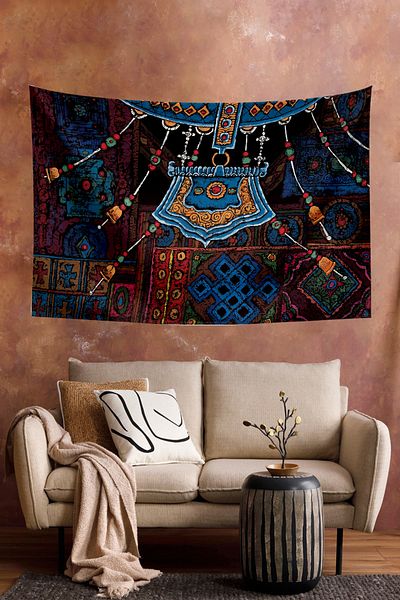 Vagonik التبتية العرقية نمط البوذية الثانغكا و ماندالا البوهيمي غطاء الجدار السجاد 140x100 سم-70x100 سم