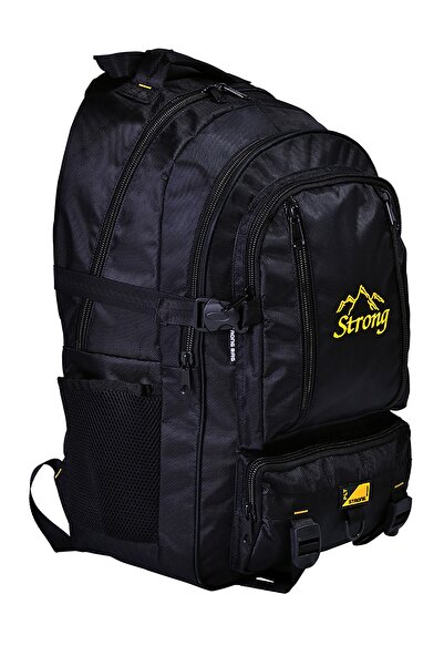 By Hakan St-03 Mountaineer Αδιάβροχη τσάντα κάμπινγκ πολλαπλών τμημάτων Travel Mountaineer Bag Backpack Μαύρο