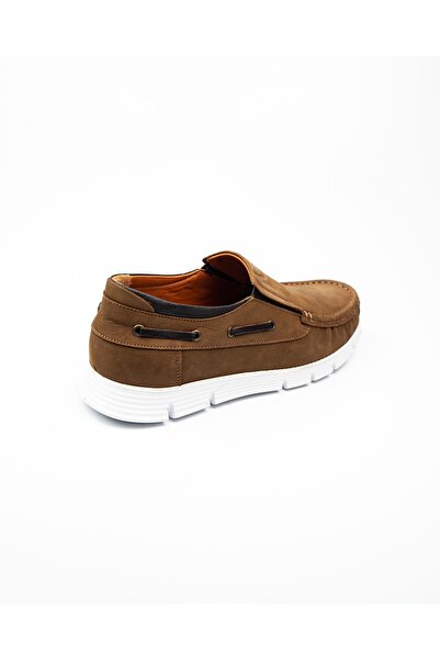 Nobel 1076 Moccasin Tan Nubuck Leather Men's Casual Shoes