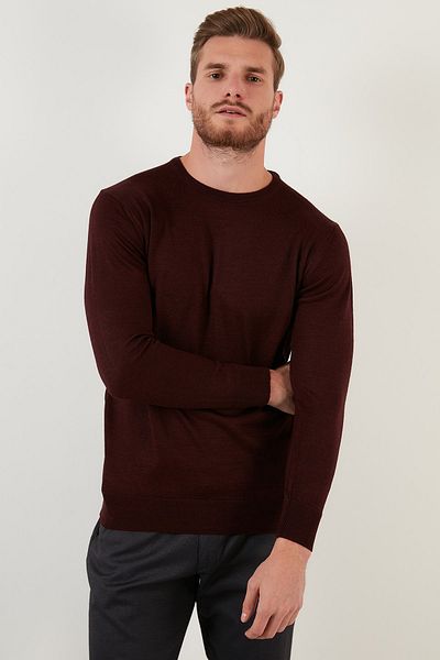 Buratti Wool Slim Fit Crew Neck Knitwear Sweater Men's Sweater 518bisiklet
