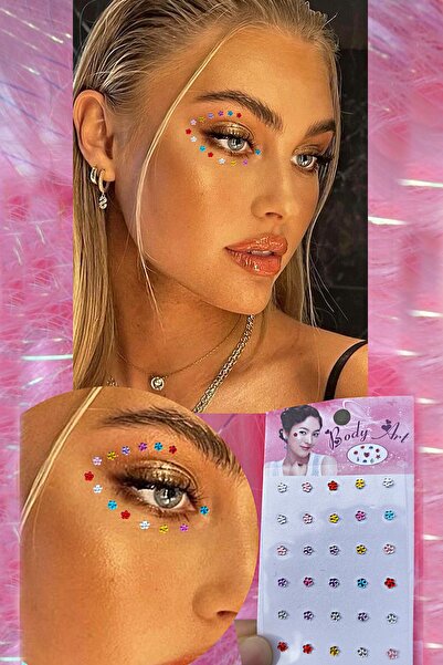 TAKIŞTIR Vücut Ve Yüz Taşı/ Çiçek Figürlü Sticker