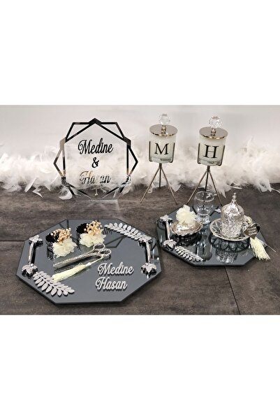 Masalsı Concept Söz Tepsisi Nişan Yüzük Tepsisi Damat Kahvesi Damat Fincanı Dekoru Düğün Özel Gün Hediye